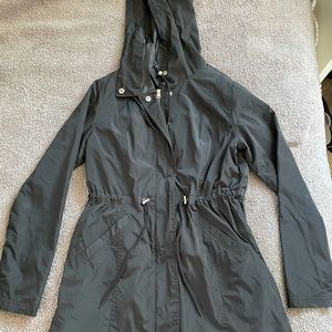 black rain jacket